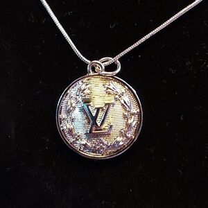 Luxurious Silver Medallion Necklace Upcycled #43